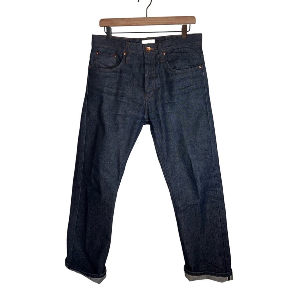 UNBRANDED UB201 Straight Leg Selvedge Raw Denim Dark Wash Jeans 42 - Picture 2 of 5